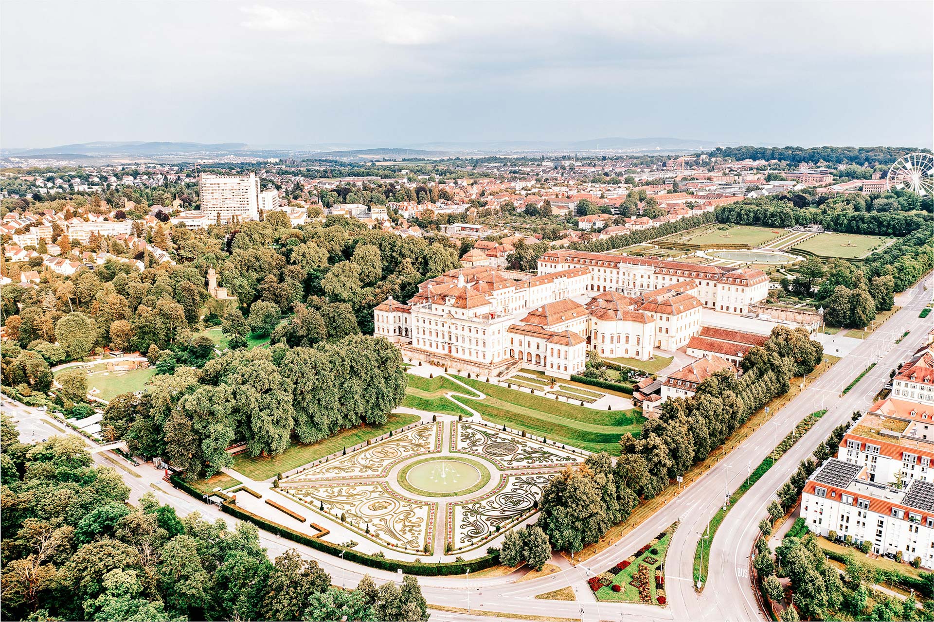 Luftaufnahme vom Residenzschloss Ludwigsburg